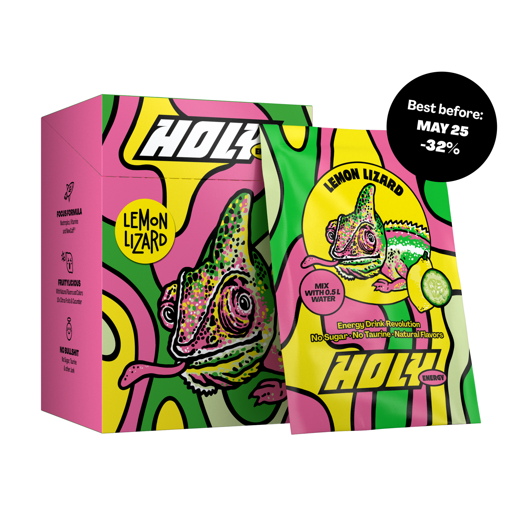 10 pack of HOLY Energy (Lemon Lizard) - BBE: 05/25