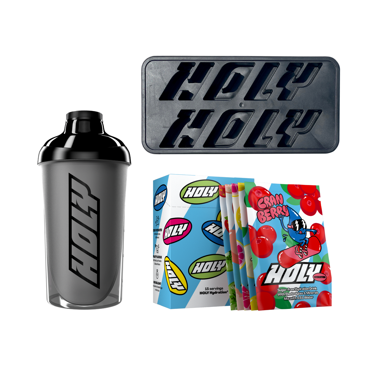 HOLY Hydration® Starter Set w/ Shaker & Ice Cube mold